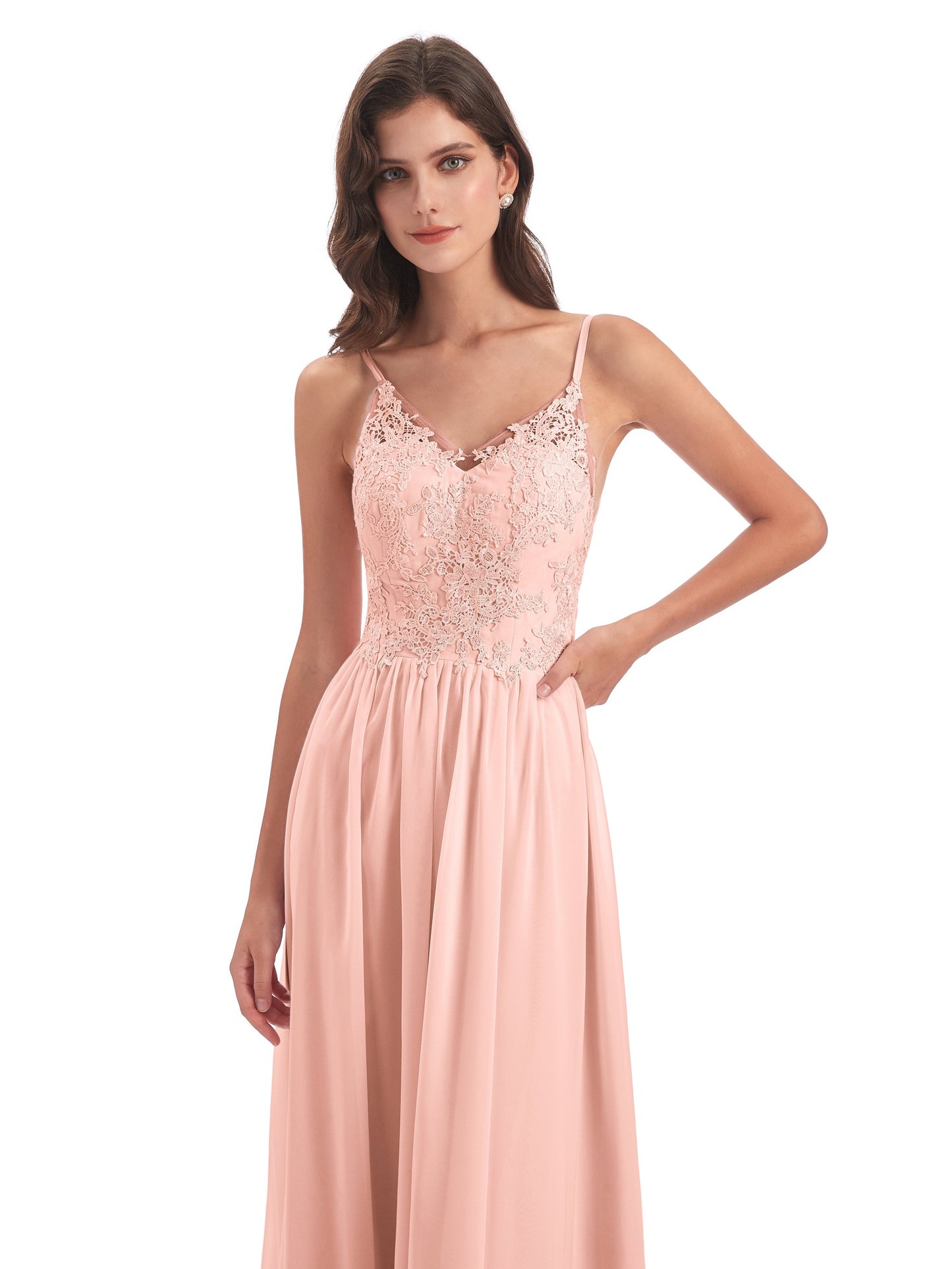 Addison Spaghetti Straps Lace Bridesmaid Dresses