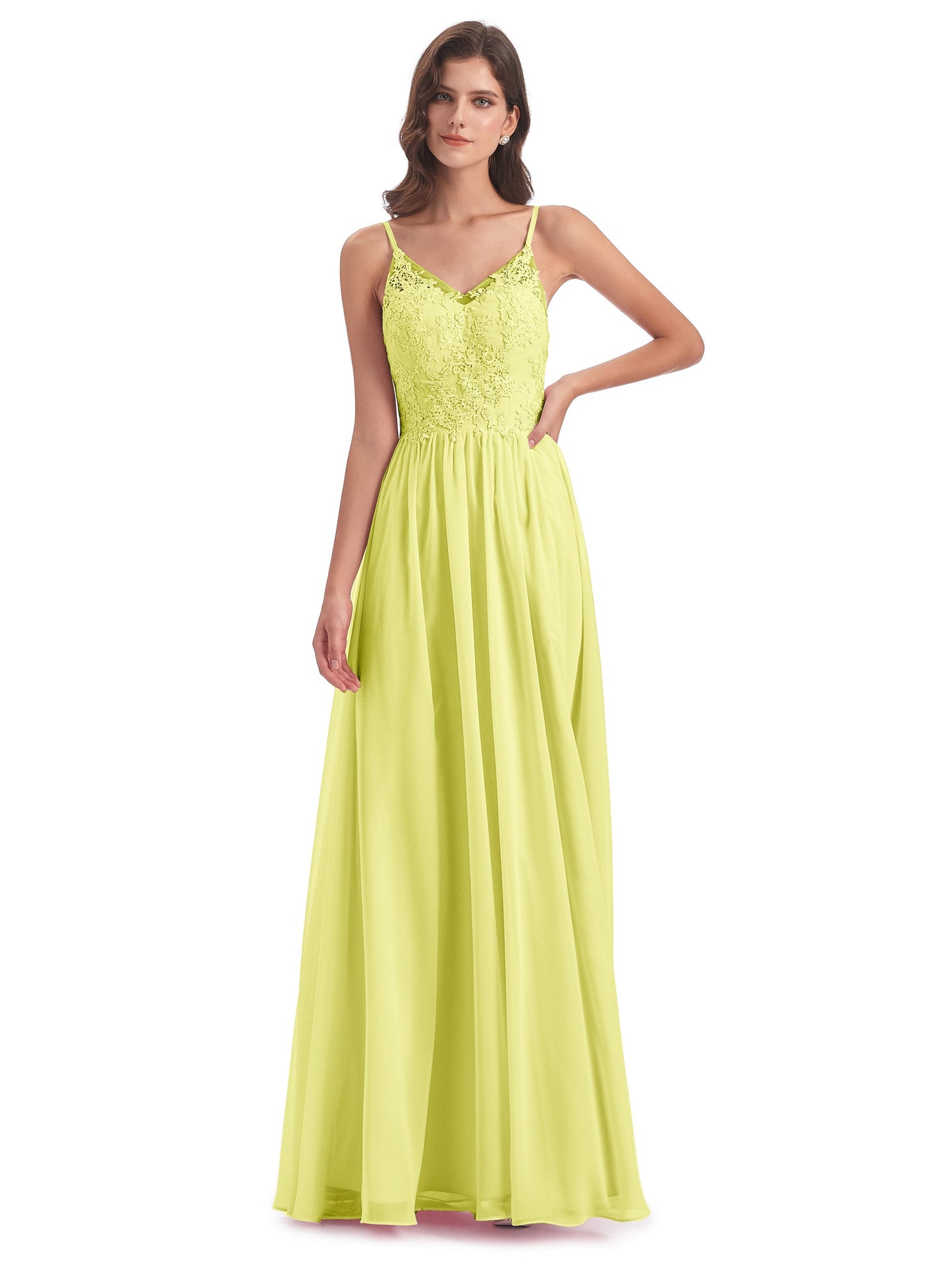 Addison Spaghetti Straps Lace Bridesmaid Dresses
