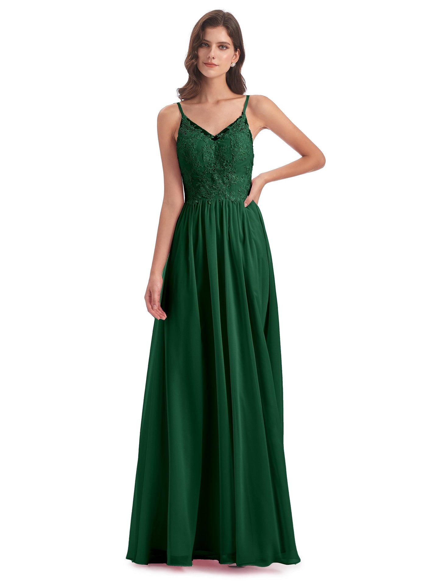 Addison Spaghetti Straps Lace Bridesmaid Dresses