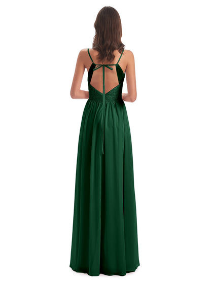 Addison Spaghetti Straps Lace Bridesmaid Dresses