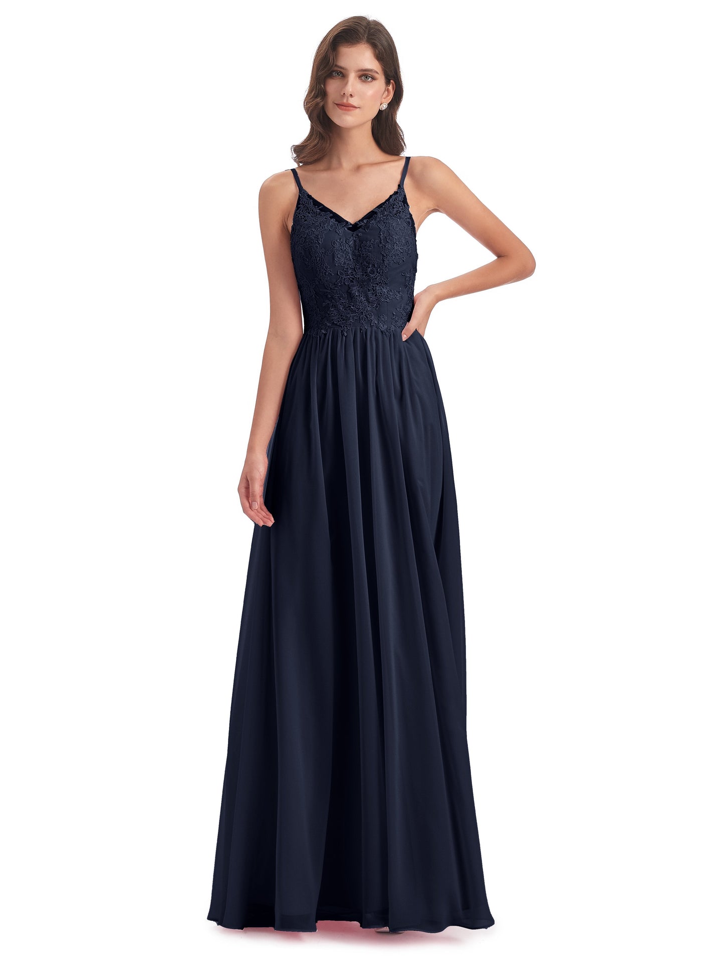 Addison Spaghetti Straps Lace Bridesmaid Dresses