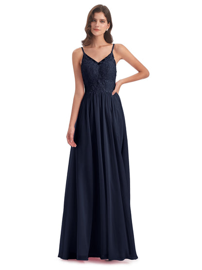 Addison Spaghetti Straps Lace Bridesmaid Dresses