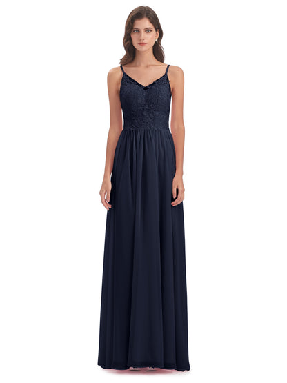 Addison Spaghetti Straps Lace Bridesmaid Dresses