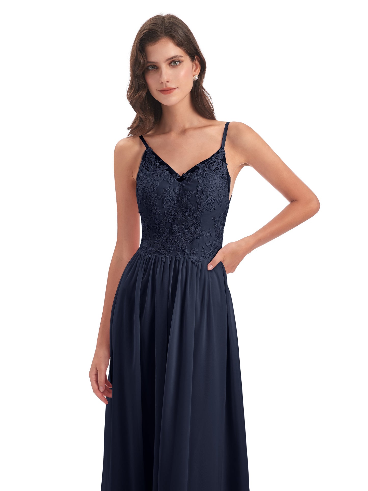 Addison Spaghetti Straps Lace Bridesmaid Dresses