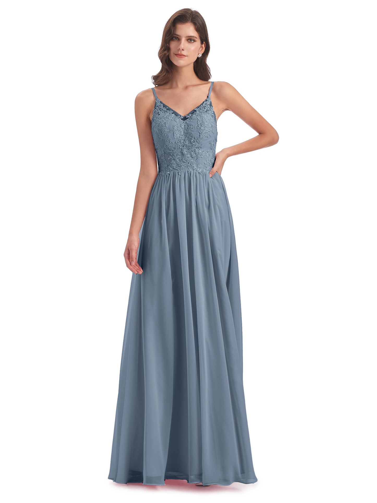Addison Spaghetti Straps Lace Bridesmaid Dresses