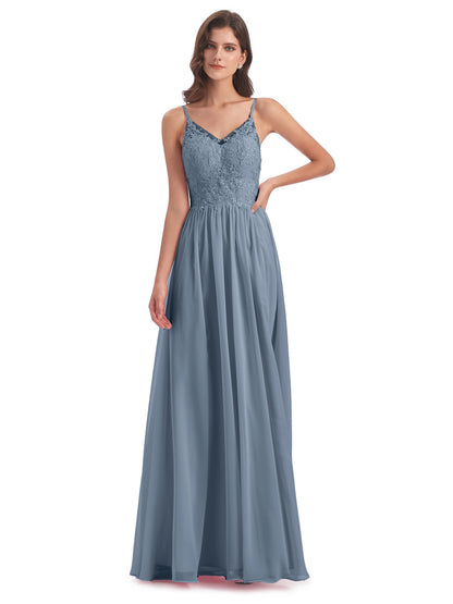 Addison Spaghetti Straps Lace Bridesmaid Dresses