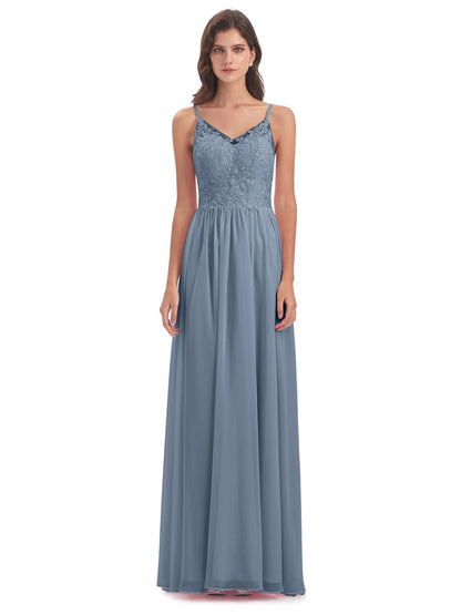 Addison Spaghetti Straps Lace Bridesmaid Dresses