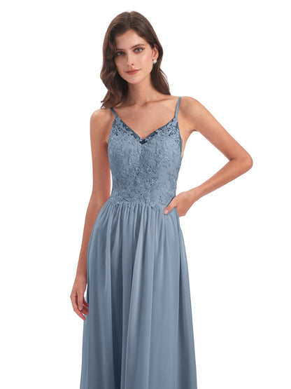 Addison Spaghetti Straps Lace Bridesmaid Dresses