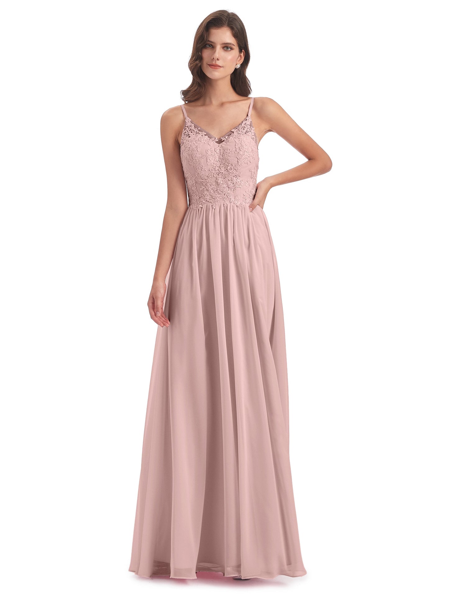 Addison Spaghetti Straps Lace Bridesmaid Dresses