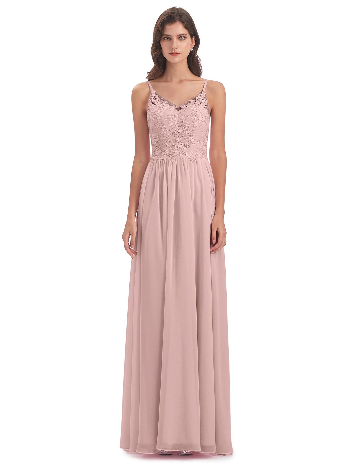 Addison Spaghetti Straps Lace Bridesmaid Dresses