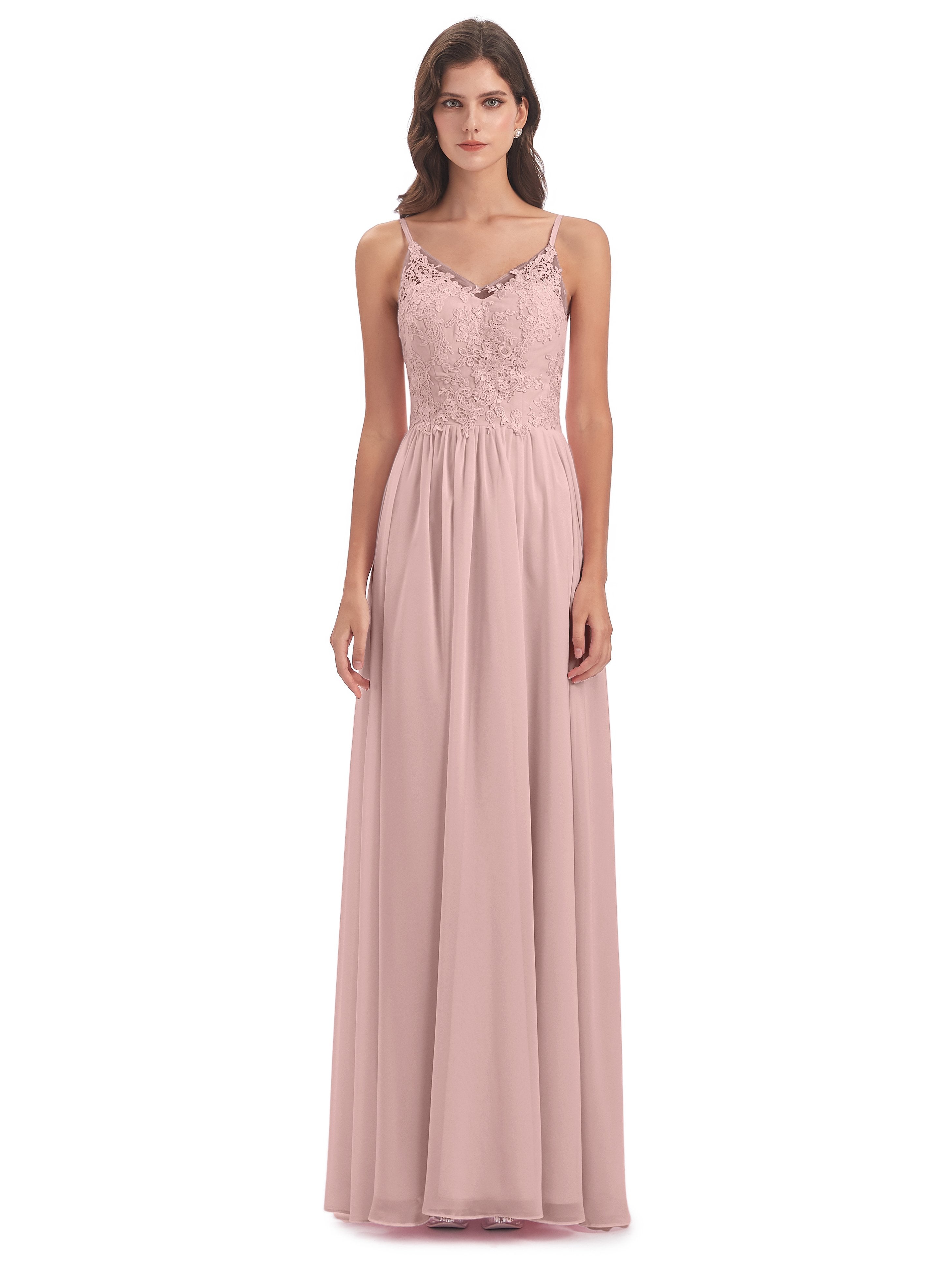 Addison Spaghetti Straps Lace Bridesmaid Dresses