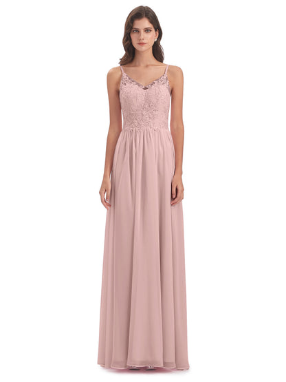 Addison Spaghetti Straps Lace Bridesmaid Dresses