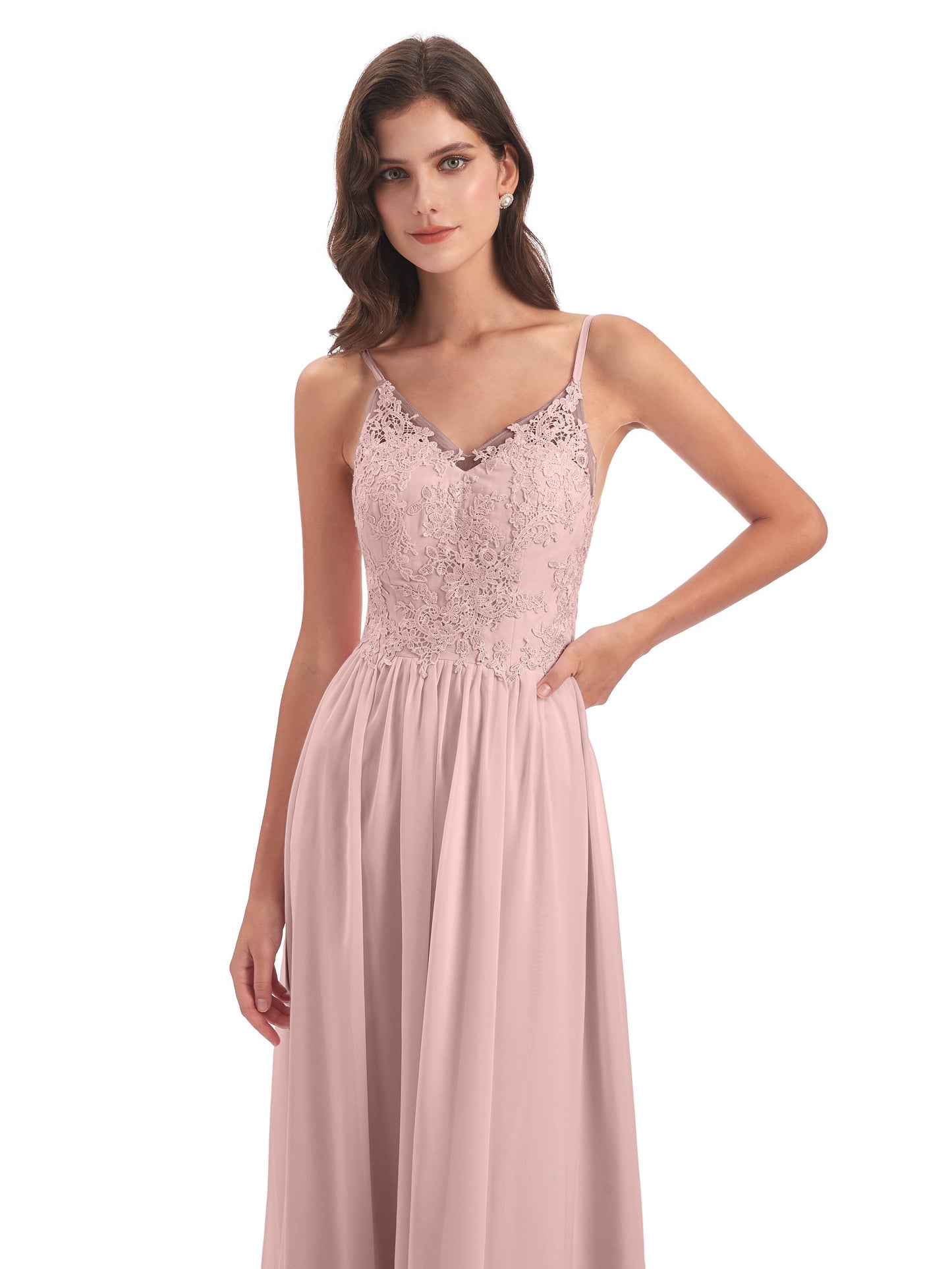 Addison Spaghetti Straps Lace Bridesmaid Dresses