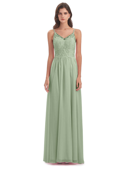 Addison Spaghetti Straps Lace Bridesmaid Dresses