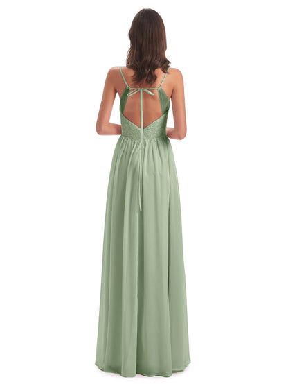 Addison Spaghetti Straps Lace Bridesmaid Dresses
