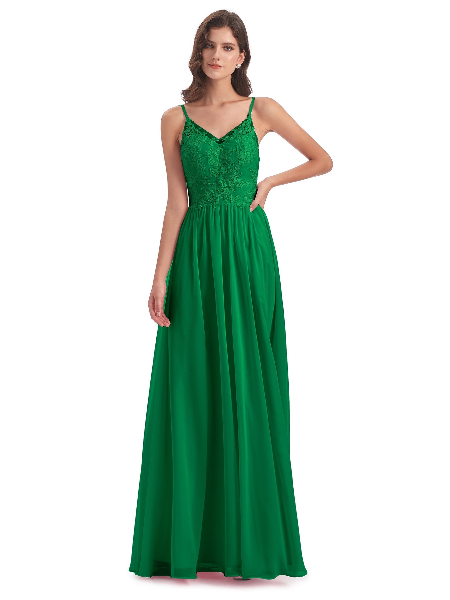 Addison Spaghetti Straps Lace Bridesmaid Dresses