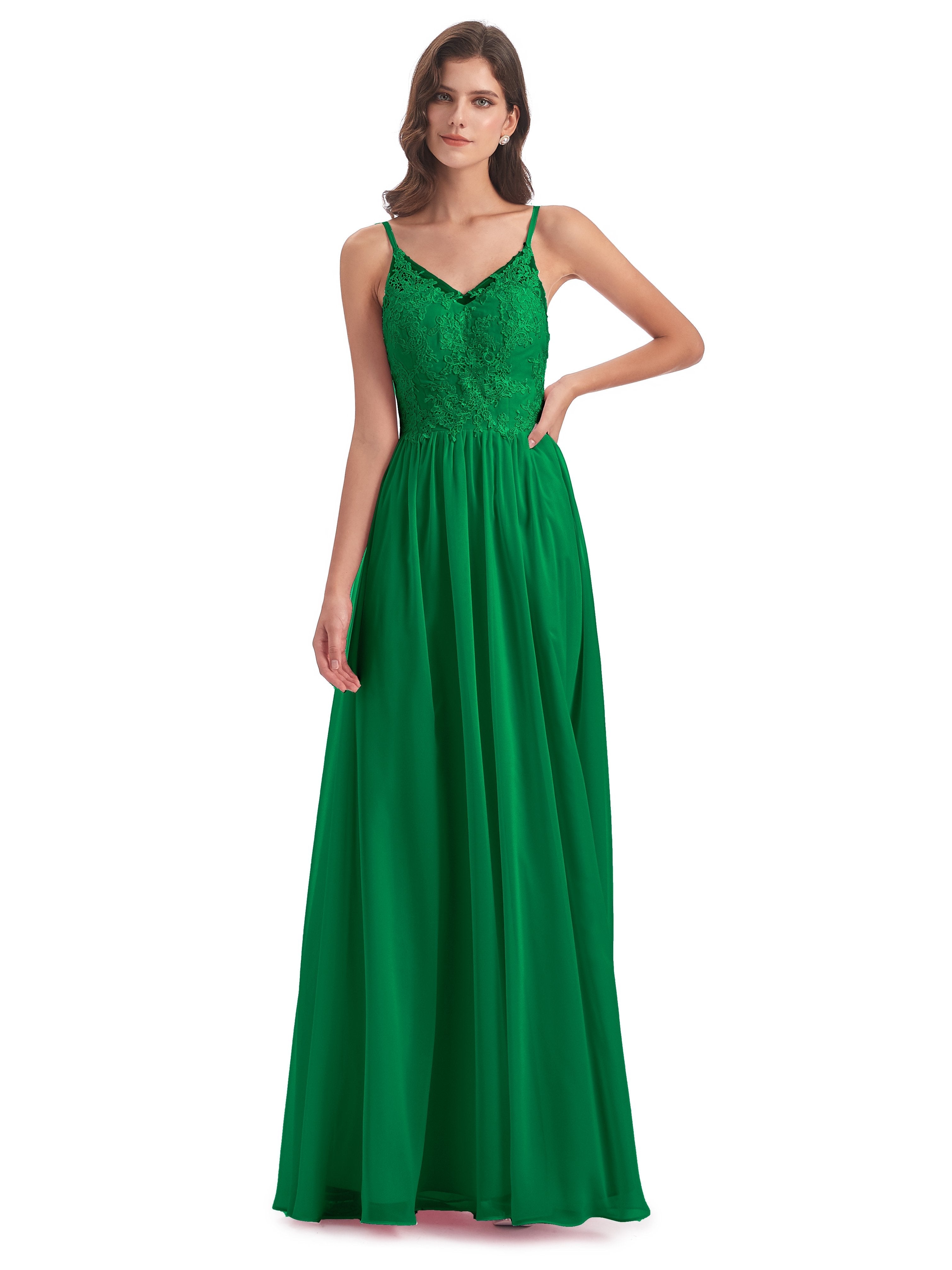 Addison Spaghetti Straps Lace Bridesmaid Dresses