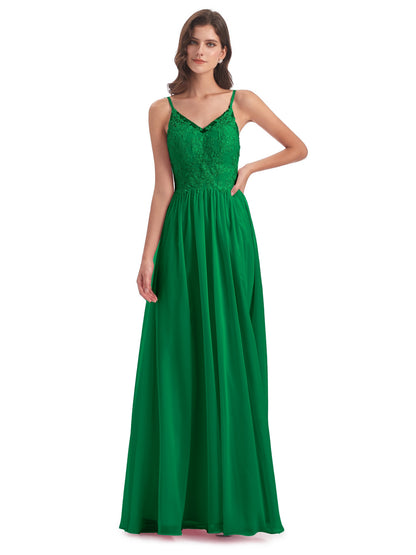 Addison Spaghetti Straps Lace Bridesmaid Dresses