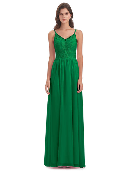 Addison Spaghetti Straps Lace Bridesmaid Dresses