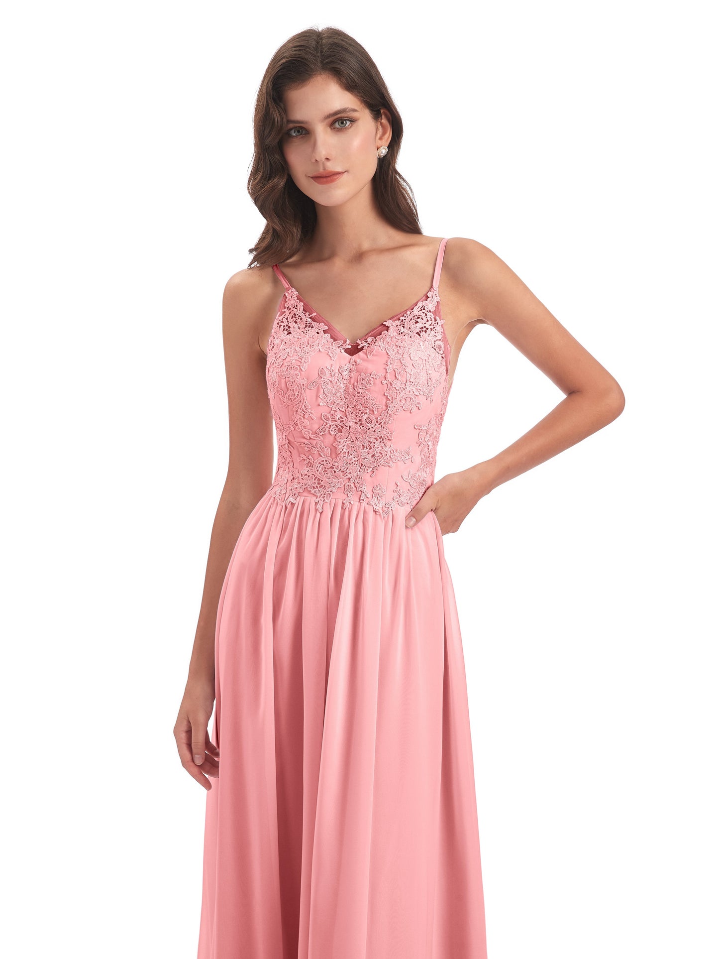 Addison Spaghetti Straps Lace Bridesmaid Dresses
