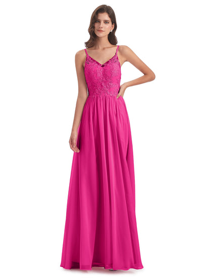 Addison Spaghetti Straps Lace Bridesmaid Dresses