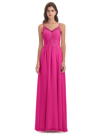 Addison Spaghetti Straps Lace Bridesmaid Dresses