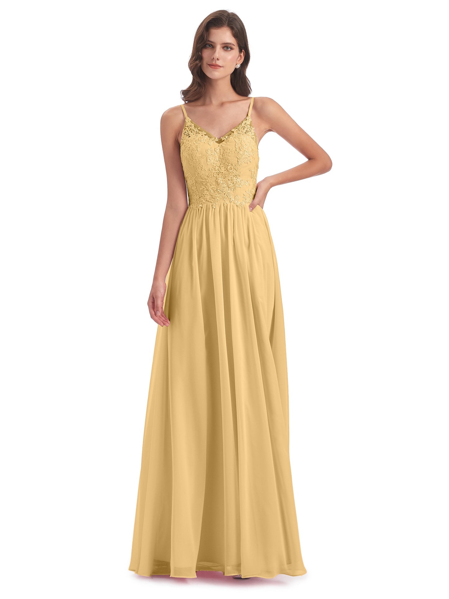 Addison Spaghetti Straps Lace Bridesmaid Dresses