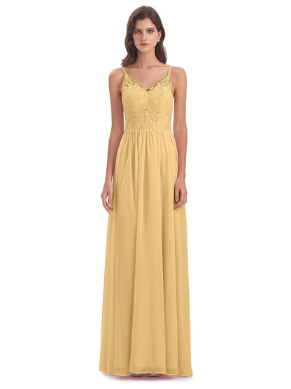 Addison Spaghetti Straps Lace Bridesmaid Dresses