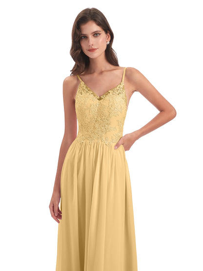 Addison Spaghetti Straps Lace Bridesmaid Dresses