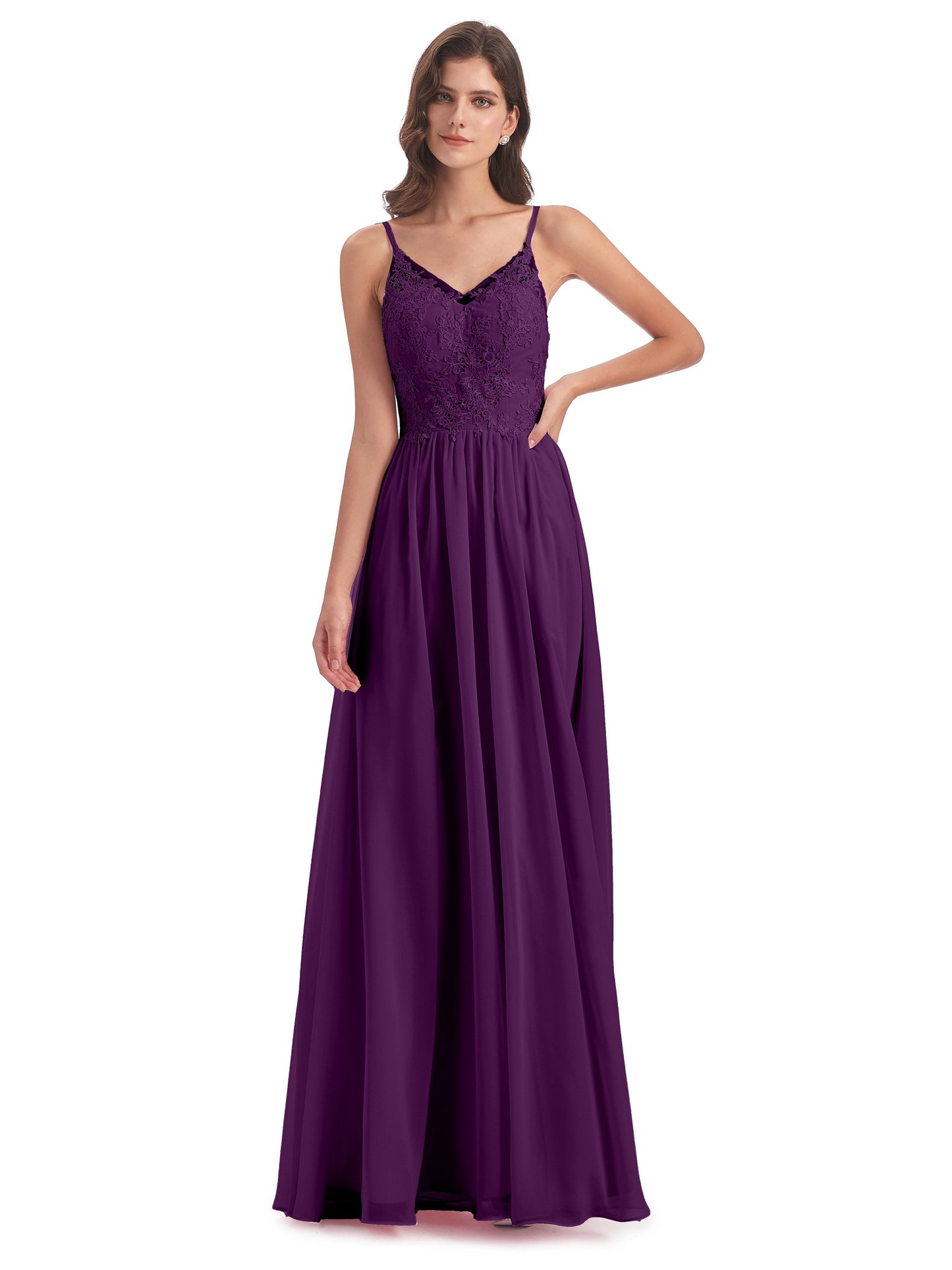 Addison Spaghetti Straps Lace Bridesmaid Dresses