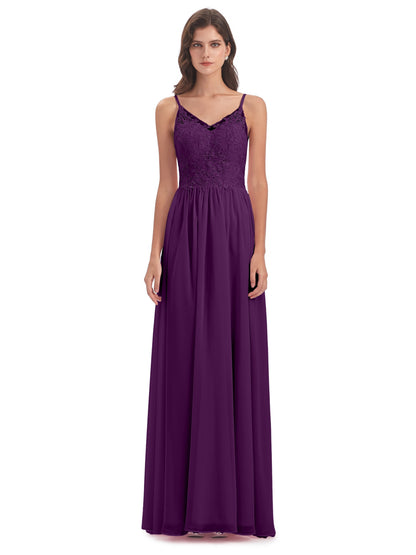 Addison Spaghetti Straps Lace Bridesmaid Dresses