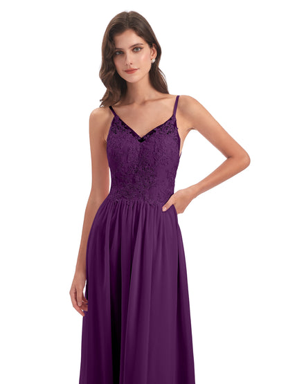 Addison Spaghetti Straps Lace Bridesmaid Dresses