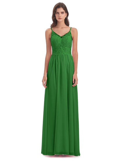 Addison Spaghetti Straps Lace Bridesmaid Dresses
