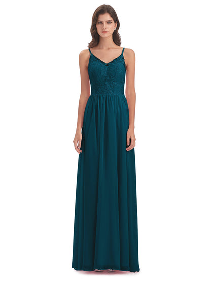 Addison Spaghetti Straps Lace Bridesmaid Dresses