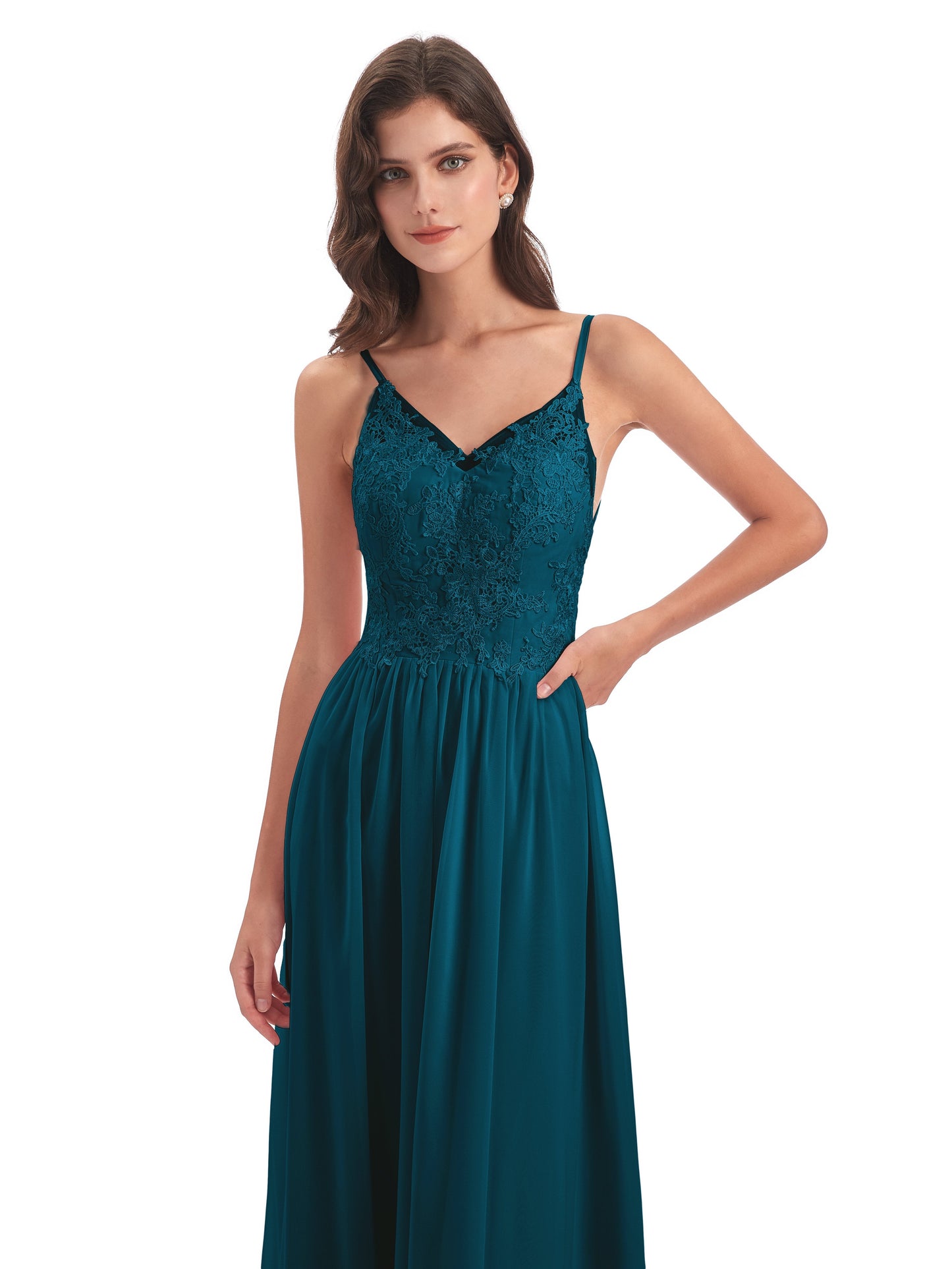 Addison Spaghetti Straps Lace Bridesmaid Dresses