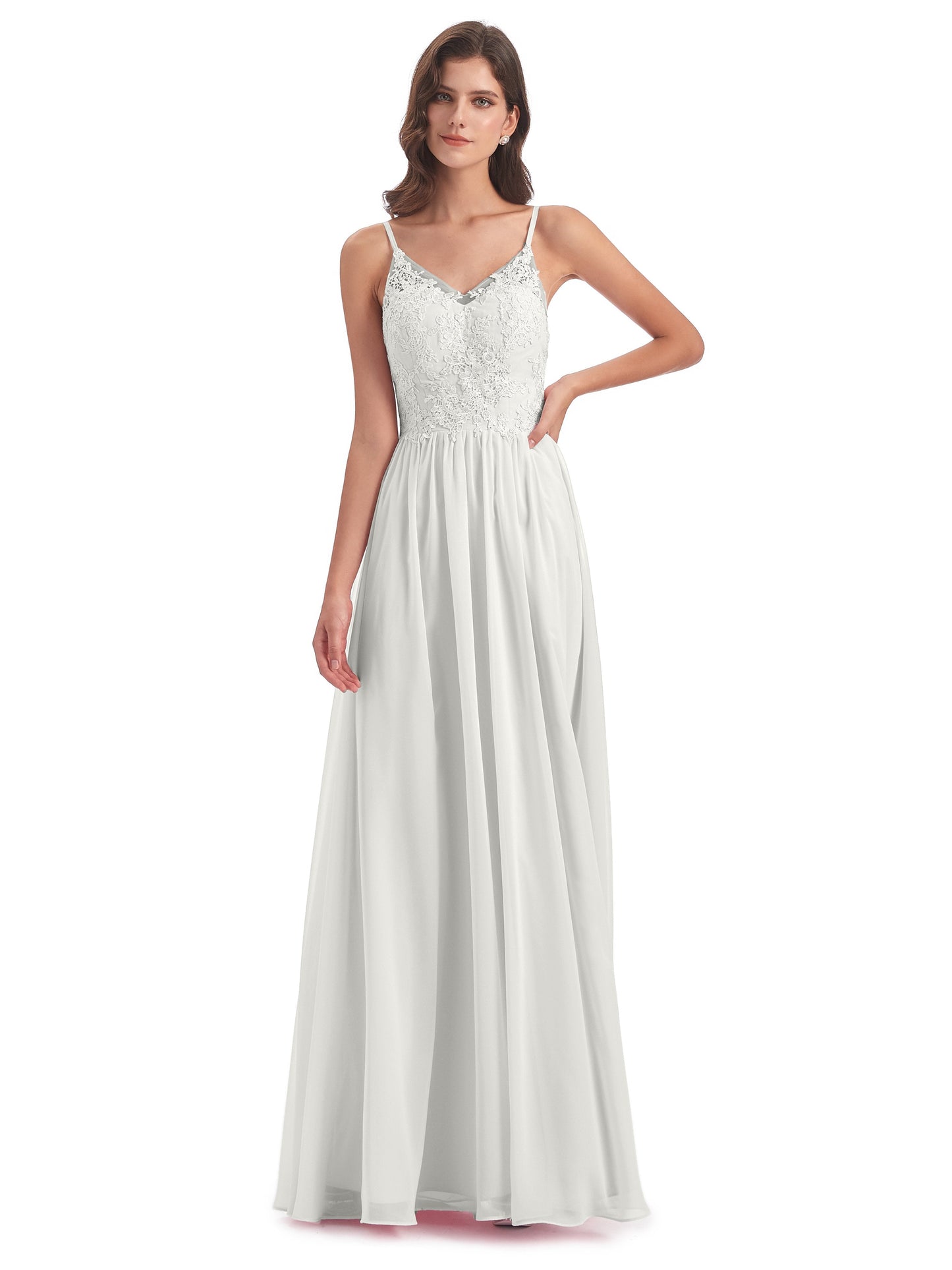 Addison Spaghetti Straps Lace Bridesmaid Dresses