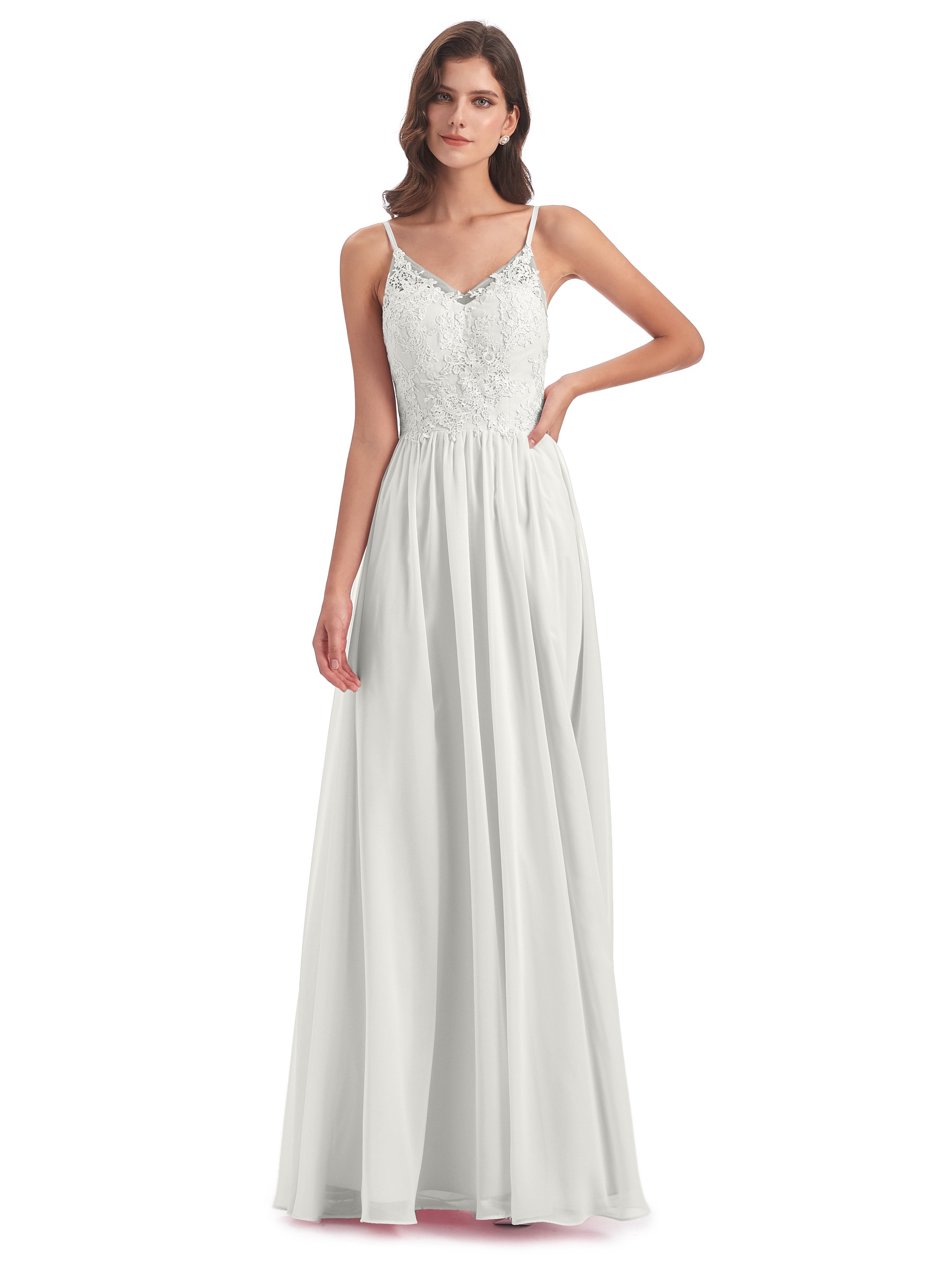 Addison Spaghetti Straps Lace Bridesmaid Dresses