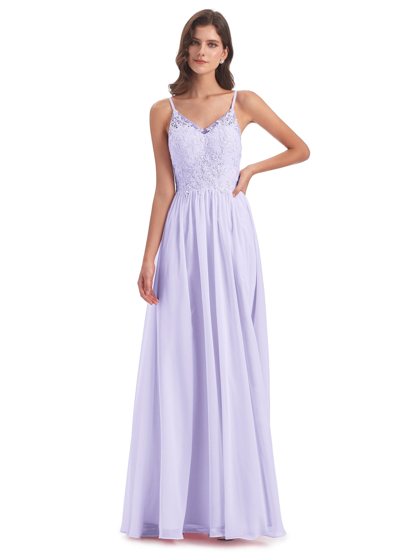 Addison Spaghetti Straps Lace Bridesmaid Dresses