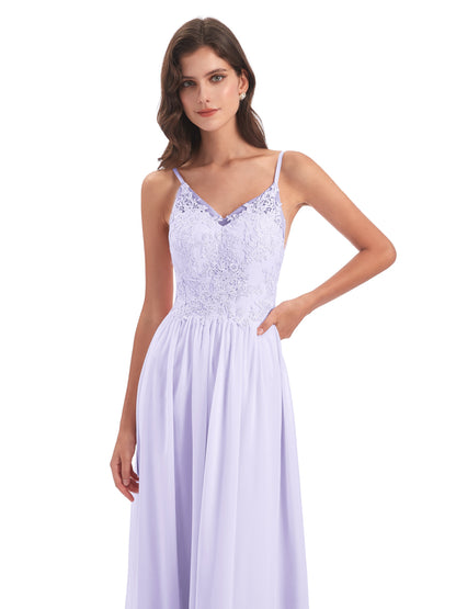 Addison Spaghetti Straps Lace Bridesmaid Dresses