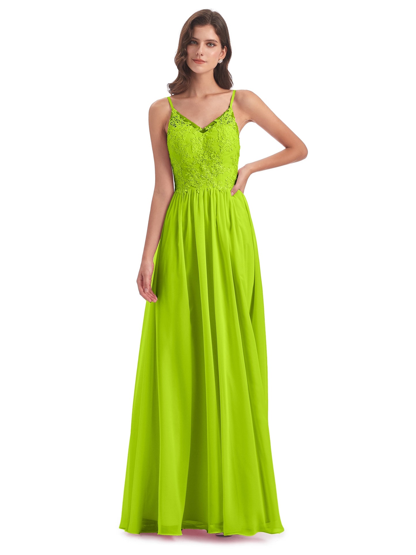 Addison Spaghetti Straps Lace Bridesmaid Dresses