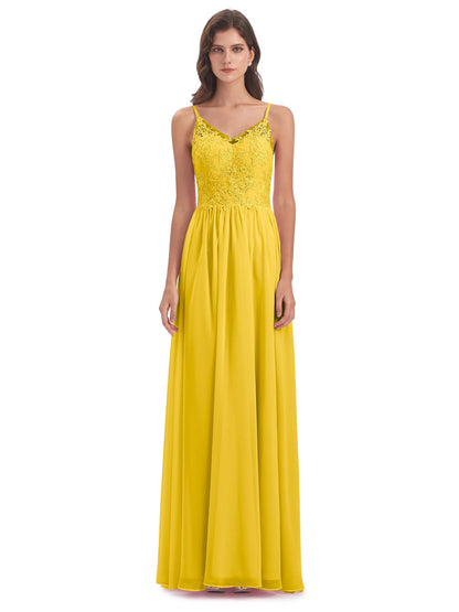 Addison Spaghetti Straps Lace Bridesmaid Dresses