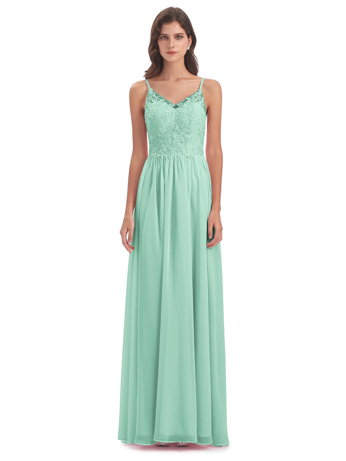 Addison Spaghetti Straps Lace Bridesmaid Dresses