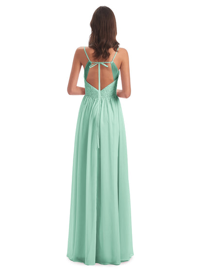 Addison Spaghetti Straps Lace Bridesmaid Dresses