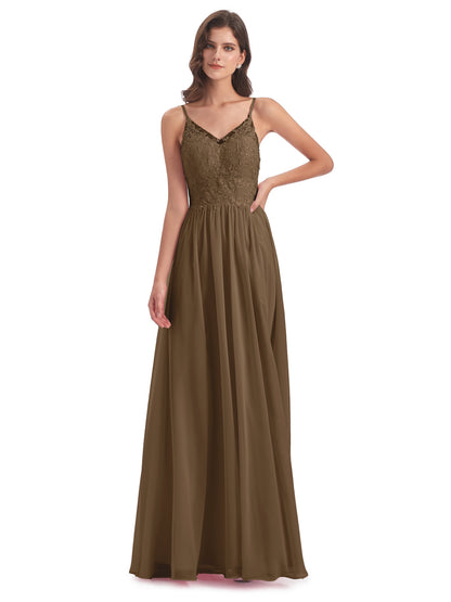 Addison Spaghetti Straps Lace Bridesmaid Dresses