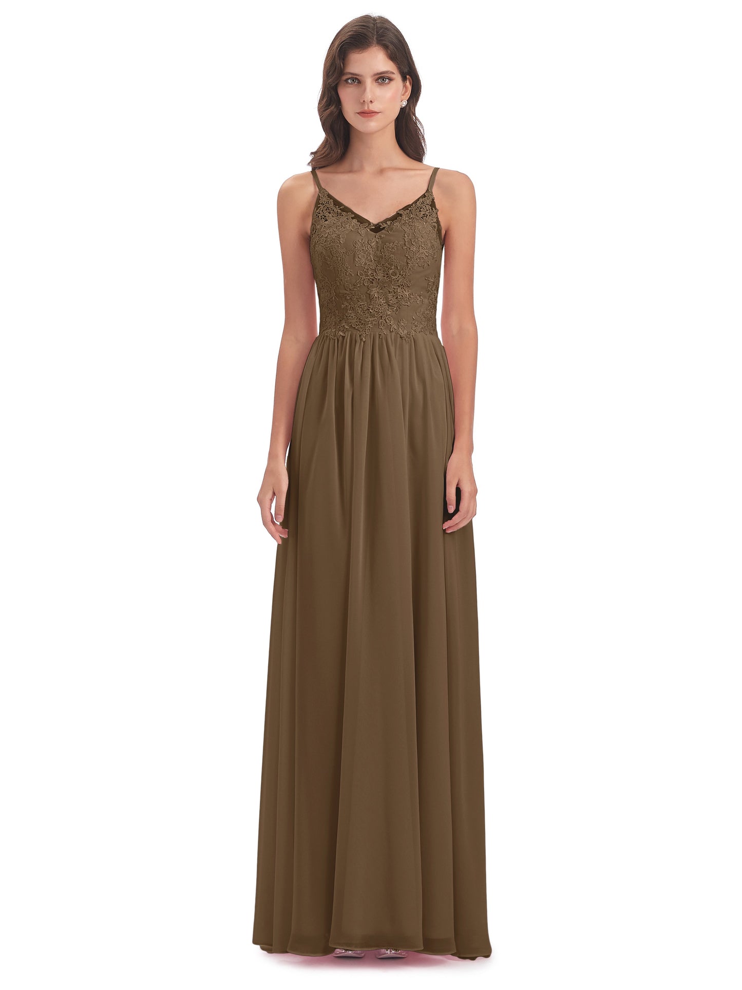 Addison Spaghetti Straps Lace Bridesmaid Dresses