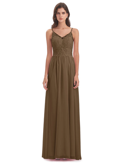 Addison Spaghetti Straps Lace Bridesmaid Dresses