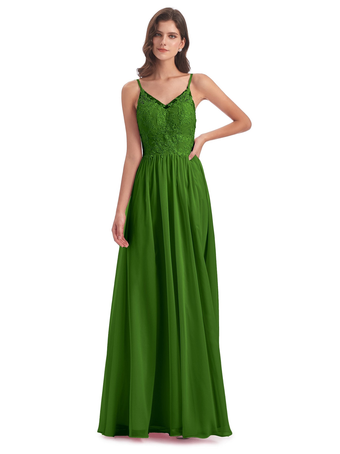 Addison Spaghetti Straps Lace Bridesmaid Dresses