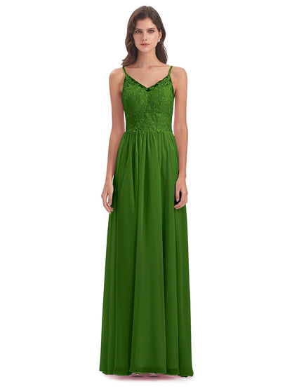 Addison Spaghetti Straps Lace Bridesmaid Dresses