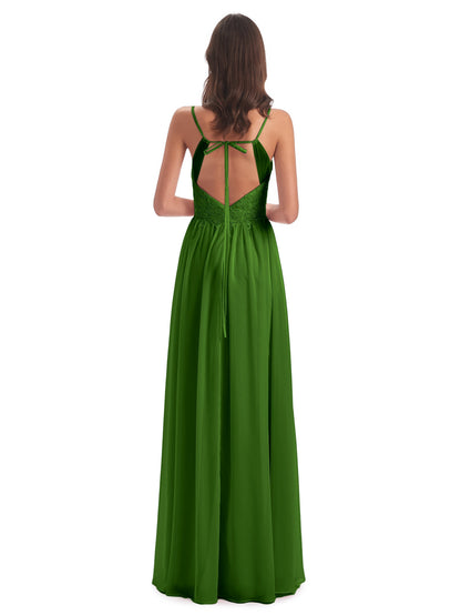 Addison Spaghetti Straps Lace Bridesmaid Dresses