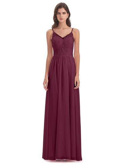 Addison Spaghetti Straps Lace Bridesmaid Dresses